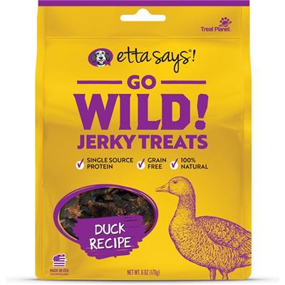 Etta Says Go Wild! Jerky Treats Duck Recipe, Wt 6Oz