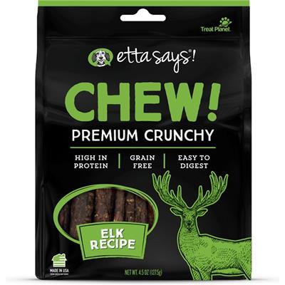 Etta Says! Chew! Premium Crunchy Elk Recipe Grain-Free Dog Treats, 4.5-oz bag