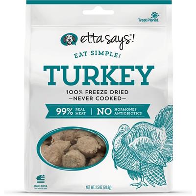 Etta Says Eat Simple! 100% Freeze Dried Turkey, Wt 2.5Oz