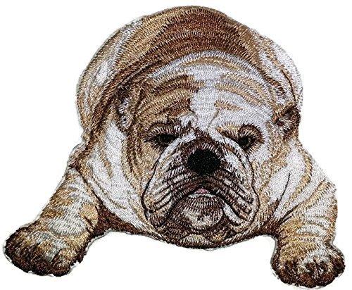 English Bulldog Embroidery Iron On/Sew Patch [5.16" x 4.54"]