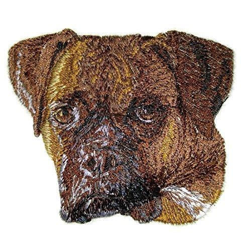 Dog Faces[ Boxer Dog Face] Embroidery Iron On/Sew Patch [3.69" x 4"]