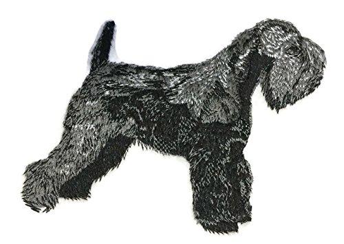 Custom Dog Portraits[Black Schnauzer ] Embroidered Iron on/Sew patch