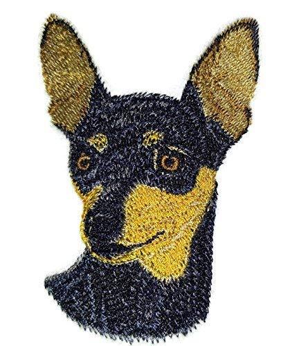 Miniature Pinscher Dog Face Embroidery Iron On/Sew Patch [4" x 3.27"]