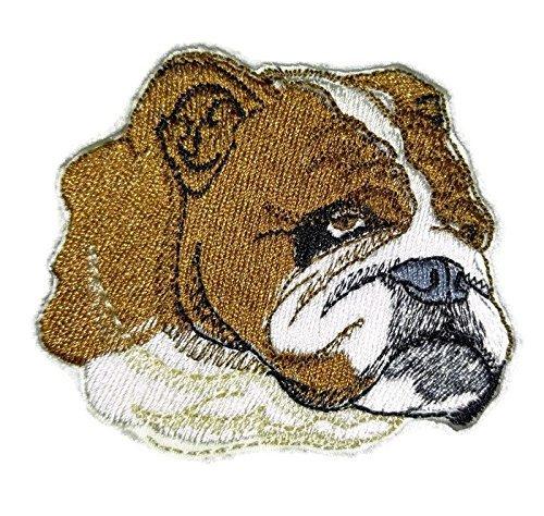 Bulldog Dog Face Embroidery Iron On/Sew patch [3" x 3"]