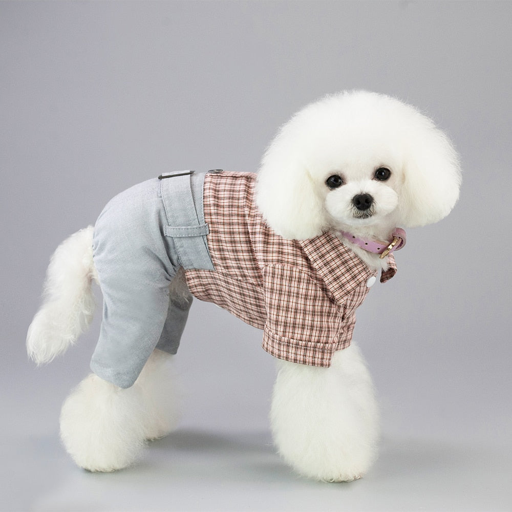 Cool Dog Clothes Bow Dog Jumpsuit Romper Pet