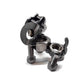 Scrap Metal Short Eared Dog Figurine, Steel Canine, Nuts and Bolts