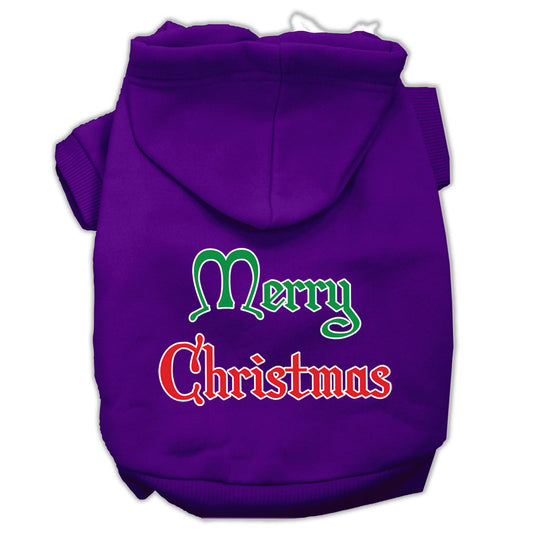 Mirage Pet 62-25-11 MDPR Merry Christmas Screen Print Pet Hoodies,