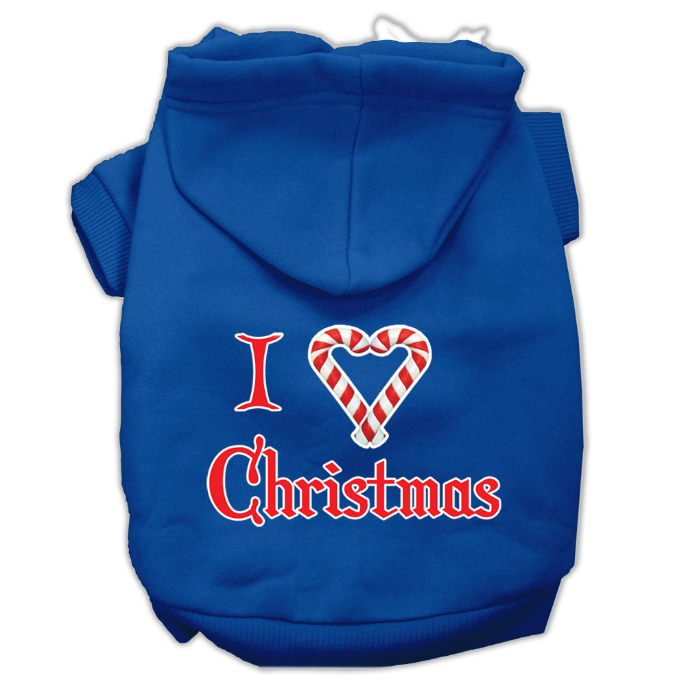 Mirage Pet 62-25-08 XXXLBL I Heart Christmas Screen Print Pet Hoodie&#