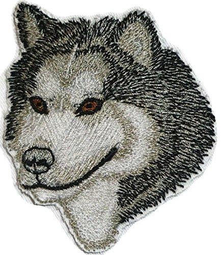 Alaskan Malamute Dog face Embroidery IronOn/Sew Patch [3" x 2.5"]