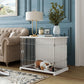 34" Length Elegant Wooden Structure White Dog Cage Crate Table