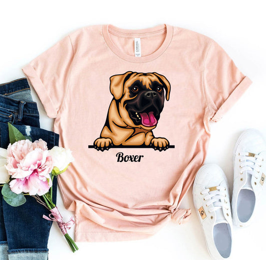 Peeking Boxer Dog T-shirt