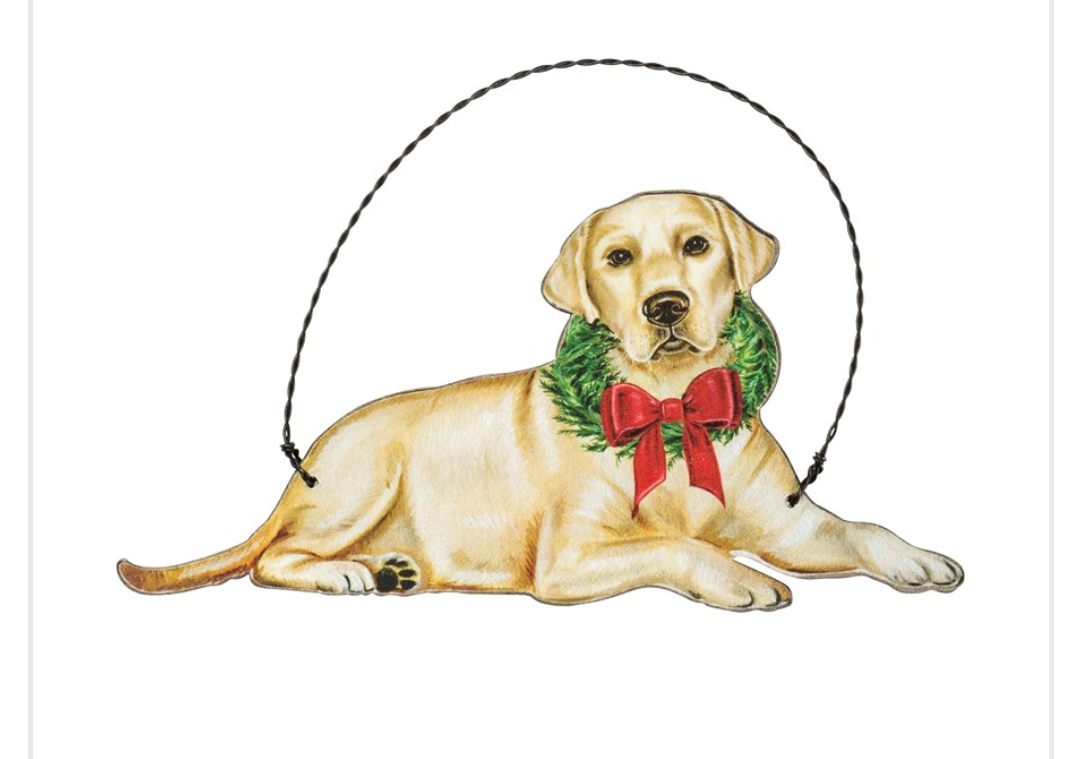 Christmas Dog Wooden Ornaments- Various Breeds