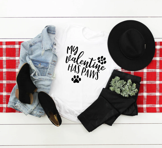 My Valentine has Paws T shirt